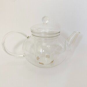 Vintage JENAER GLAS Clear Glass Teapot Lid and Infuser Strainer from Germany